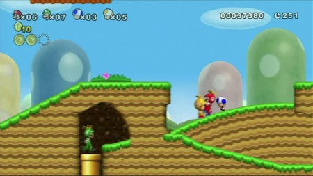 Gameplay shot of New Super Mario Bros. Wii. nintendo-e309-5