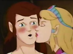 Zelda kisses Link