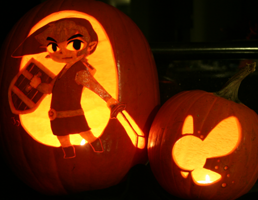 Zelda Jack-O'-Lanterns 6 - Toon Link and Navi