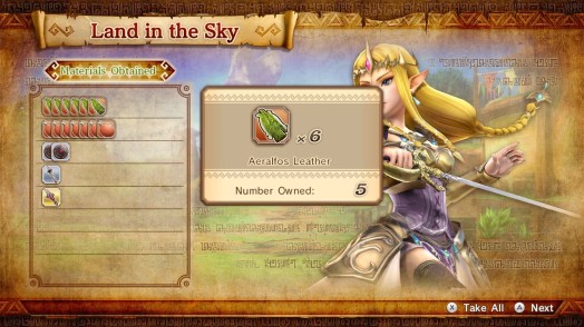 Hyrule Warriors Screen Menu